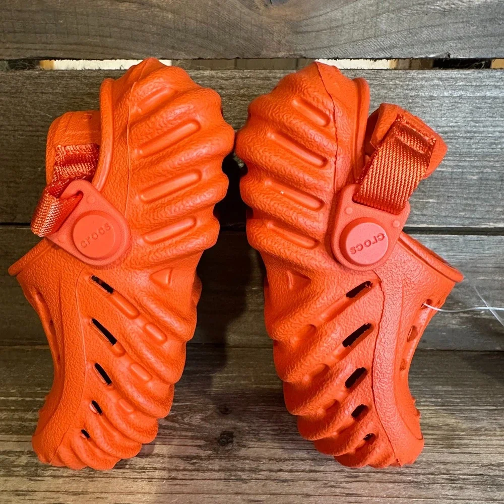 New NWT Little Kids‎ Crocs Echo Orange Comfort Clogs Sandals Shoes Size 4 C